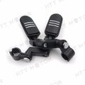 Front Rider 1 In Flame Foot Pegs Clamps For Roadstar Vulcan Black Billet Aluminum Highway Engine Guard Or Frame Tube Adult Size