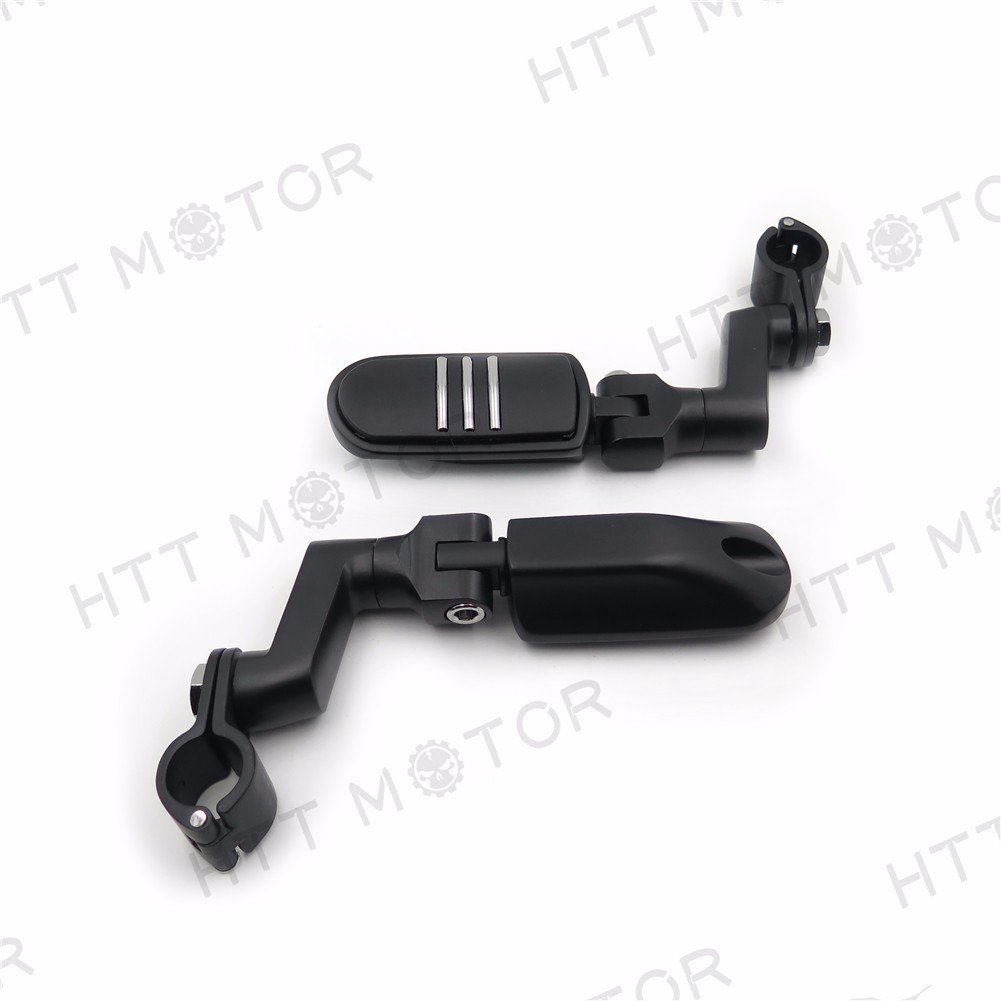 Front Rider 1 In Flame Foot Pegs Clamps For Roadstar Vulcan Black Billet Aluminum Highway Engine Guard Or Frame Tube Adult Size