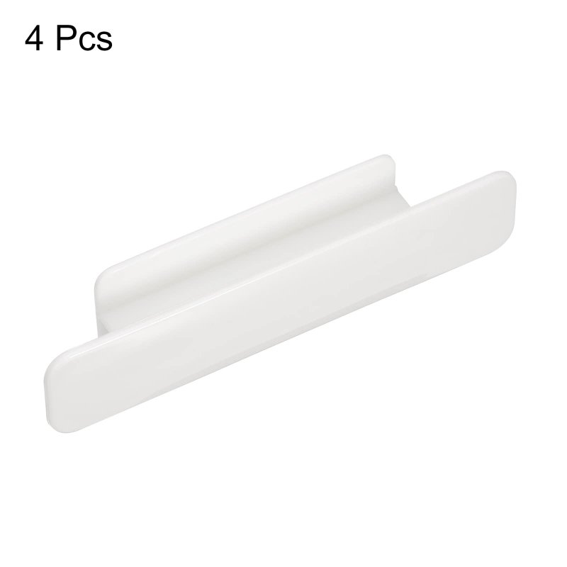 4pcs Self-stick Handles White Plastic Self-adhesive Instant Drawer Pulls For Bathroom Closet Wardrobe Dresser Window 110mm 4 33