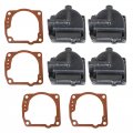 Gxywady 4 Pack Carburetor Float Chamber Carb Bowl With Gasket Replacement For Johnson Evinrude 90 100 105 115 135 150 175hp