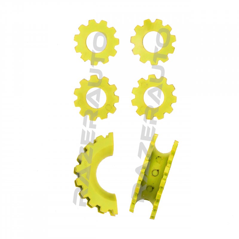 Razer Auto 1 Pair Of Silver D-rings Shackle With Yellow Isolator Washers Gear Design Rattling Protection Cover Silver Yellow