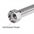 Uxcell Corrugated Stainless Steel Flexible Water Line 31 5inch Long G3 4 Female Threaded Connector With Washer