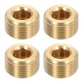 4pcs Brass Pipe Plug Fitting 3 8 Bsp Male Hex Counter Sunk Internal Thread Socket For Closing The End Of Air Tanks 