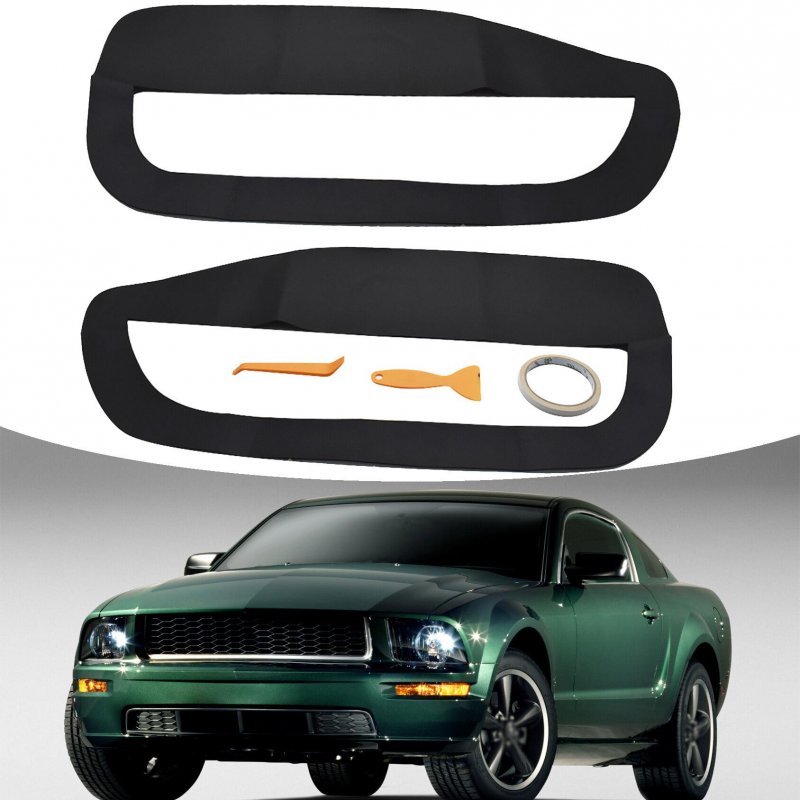 2pcs Car Front Door Panel Leathe Insert Cards Cover Replacement For Mustang 2005-2009