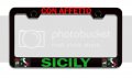 Con Affetto Sicily Italian Italy Black Metal License Plate Frame Tag Holder Universal Fit For Car Truck Suv 12 5 X 6 In Heavy 