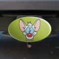 Pinky The Brain Head Oval Tow Trailer Hitch Cover Plug Insert