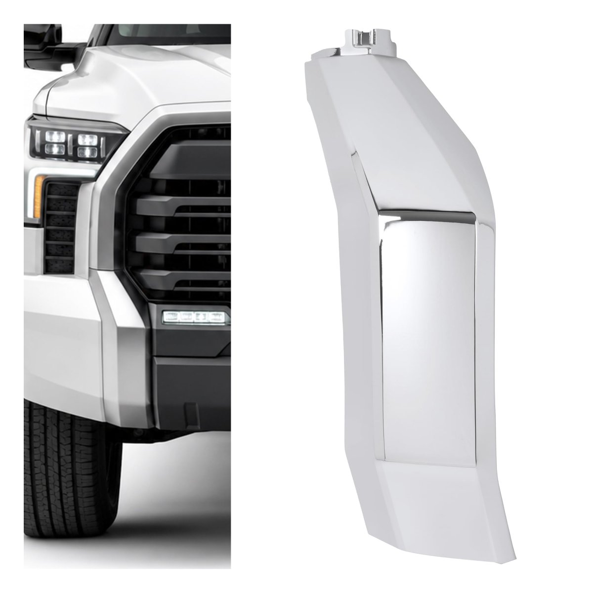 Front Right Bumper Molding For 2022 2024 Toyota Tundra Chrome Plated Silvery Abs Plastic Trim Piece Replacement 527120c050 And