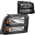 Compatible With Ford Super Duty Pair Of Black Housing Amber Corner Headlight Smoke Led 3rd Brake Light W O Cargo
