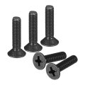 50 Pcs M4 0 7x16mm Machine Screws Phillips Pan Cross Head Carbon Steel Bolts Black For Wall Sockets And House Repairs 