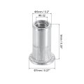 6-32 Rivet Nuts Aluminium Alloy Knurled Flat Head Threaded Insert Nut 60pcs