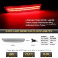 Vipmotoz Chrome Housing Red Full Led Front Side Marker Light Parking Lamp For 2010-2014 Ford Mustang S197 Driver Passenger