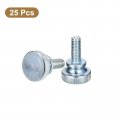 Uxcell M8x20mm Knurled Thumb Screws 25pcs Carbon Steel Zinc Plated Flat Head Fully Threaded Bolts Fastener