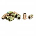 M8x20mm Interface Hex Socket Threaded Insert Nuts 10pcs For Wood Furniture 