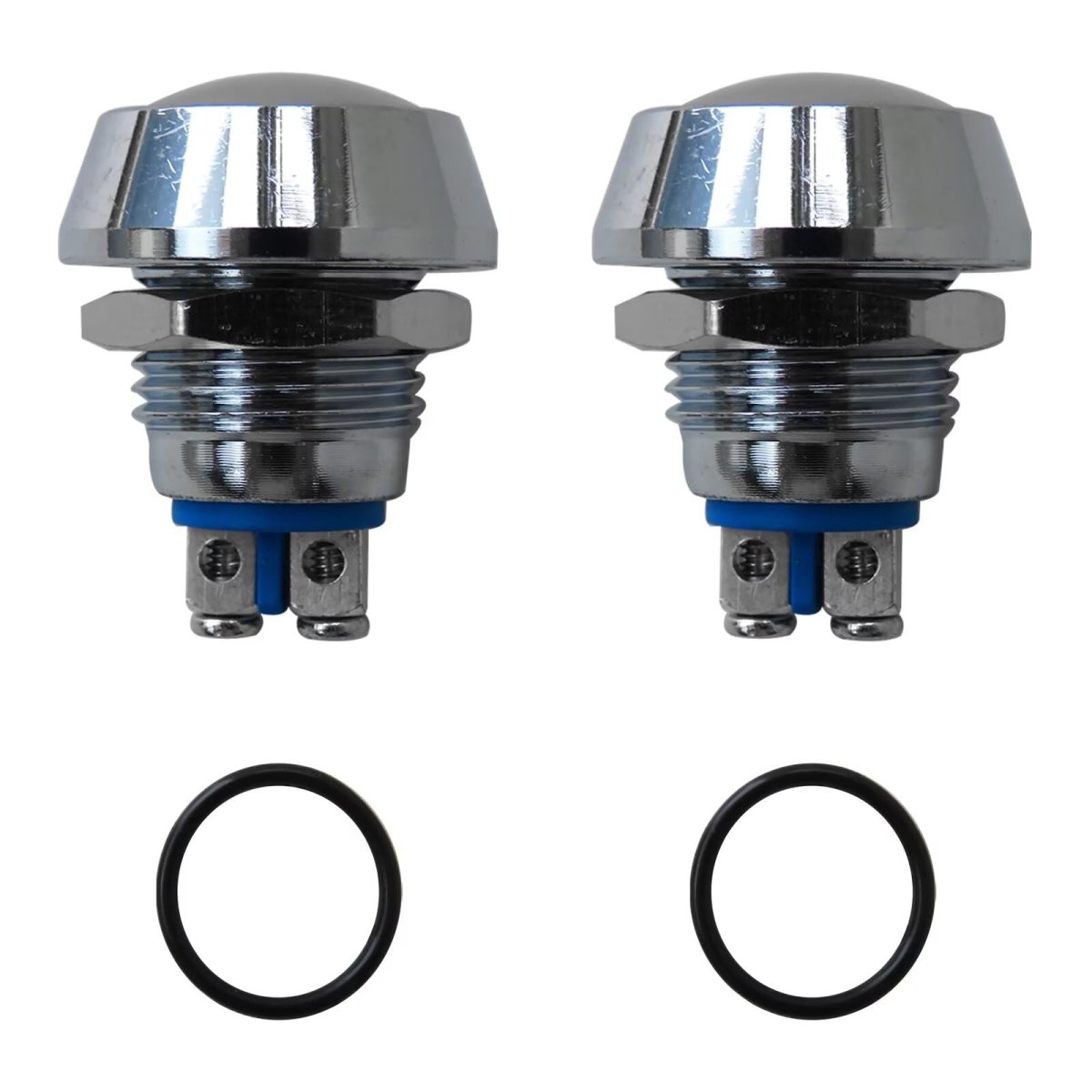 2pack 12mm Starter Switch Boat Momentary Push Button Stainless Steel Metal Waterproof