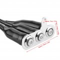 Qiilu 12v Motorcycle Handlebar Switch Stainless Steel Led Modification Bracket Control Push Button 3 Buttons