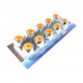 Fortpro 1 2inch X Chrome Push-on Nuts Covers With Amber Top Reflector 10 Pack F247614-a-10qty 