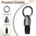 Car Key Chain Clip Zinc Alloy Leatherchain Fob Holder Keychain Key Rings Detachable Decoratives For Women Men Metallic Black