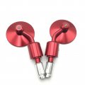 Hongk- A Set Cnc Red Rear View Handle Bar End Round Mirrors 22mm 7 8 Inch Compatible With V-max Fz1 Xvs1300 V-star Virago