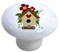 Set Of 2 Birdhouse Ceramic Cabinet Drawer Knobs 
