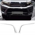 Persiana Hilux Revo Qiilu 2 Pcs Car Front Fog Light Eyebrows Trim Electrosilvering Eyelid Cover Eyebrow Fit For Sr5 2015-2017