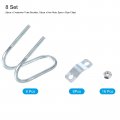 Uxcell Cross-connector Vertical Pipe Clip 8pcs Fit 1-1 4 32mm To Crossover Buckle Steel Cross Clamp For Greenhouse Awning