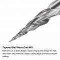 Uxcell Tapered Ball Nose End Mill Uncoated Solid Carbide 2 Flute Spiral Milling Cutter 0 25mm Radius 5mm Diameter 6mm Shank