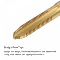 Uxcell Straight Flute Taps M3 5 X 0 6 Metric Left Hand Titanium Coated M35 Cobalt High Speed Steel Machine Tapping Screw Thread