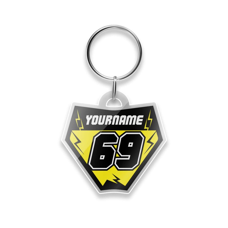 Custom Acrylic Racing Number Keychain For Motorcycle Mx Dirt Bike Personalized Name And Team Rider Identity Gift Accessory With