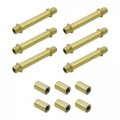 2 76 70mm Straight Pipe Lamp Stem Gold Finish Rod With Connector Lighting Fixture Downrods Stems M10 Metal Riser Accessory 6pcs 