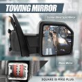 Right Passenger Side Manual Adjustment Led Turn Signal Mirror Compatible With Ford F-150 15-18 8-pins