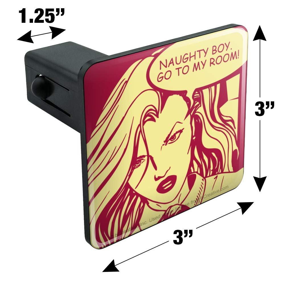 Graphics More Naughty Boy Go To My Room Comic Funny Humor Tow Trailer Hitch Cover Plug Insert