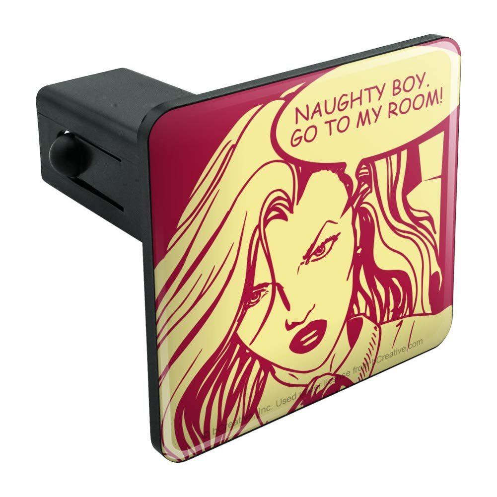 Graphics More Naughty Boy Go To My Room Comic Funny Humor Tow Trailer Hitch Cover Plug Insert