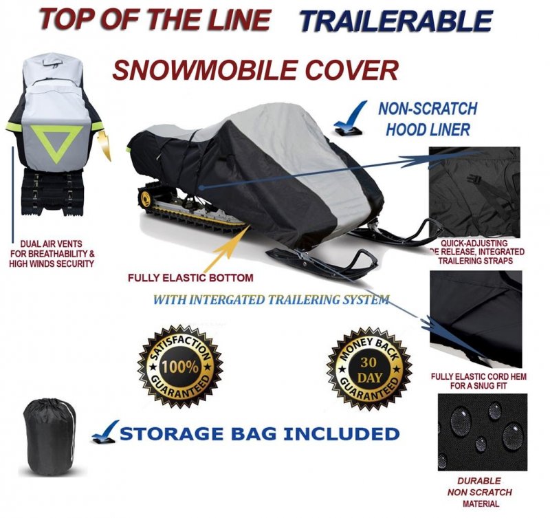 600d Snowmobile Travel And Storage Cover Compatible For 2004-2006 Model Year Polaris 800 Rmk Sleds Slush Mud Protection