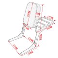 Ship From Usa Motaux Passenger Backrest Sissy Bar With Luggage Rack For Honda Rebel 250 Cmx250 Ca250 All Year Black
