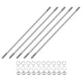 5pcs Double Ended Stud Screws M6x220mm 304 Stainless Steel Dual Threaded Rod Bolts With Nuts And Flat Lock Washers End Screw 