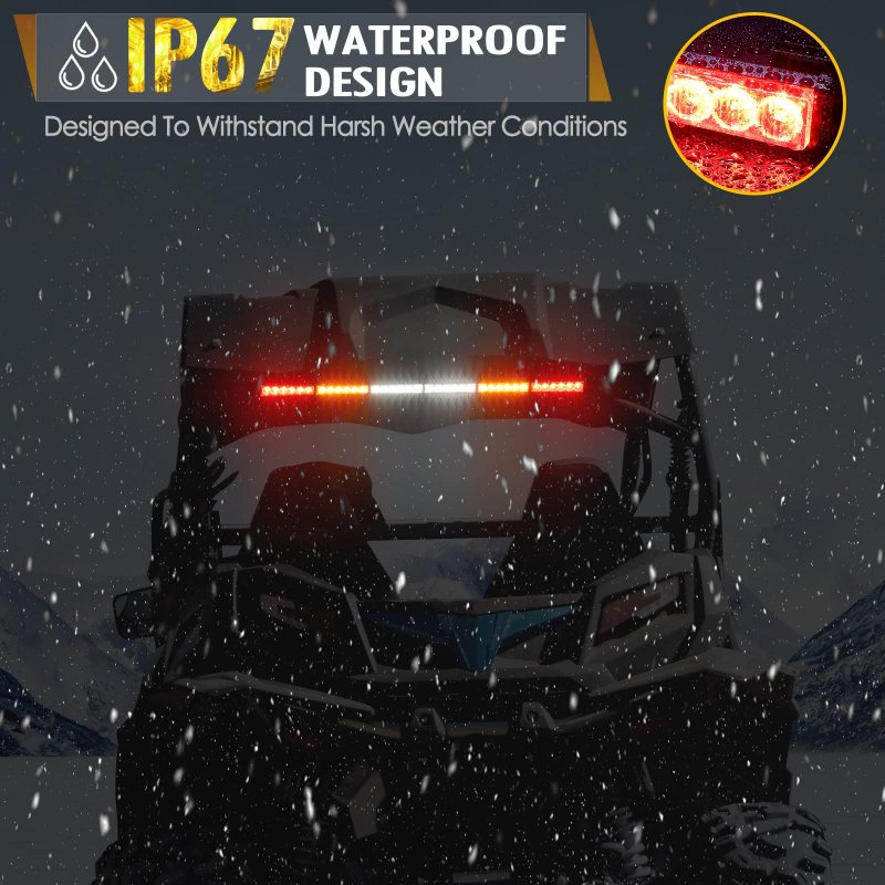 Partsam 36 Rear Chase Light Bar All In One W Turn Signal Brake Reverse Offroad Sand Rails Strobe For Utv Atv Rzr Polaris Can-am
