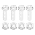 50 Sets Clear Acrylic Screws And Nuts Kit M2 5 X 8mm Pc Transparent Round Head Phillips Bolts With Hex For Machine Electronic 