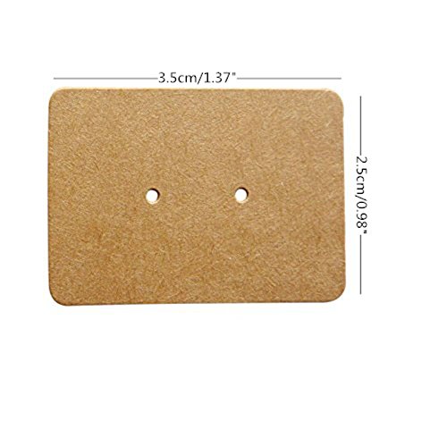 Honbay 200pcs Kraft Paper Earring Display Tags Ear Stud Card