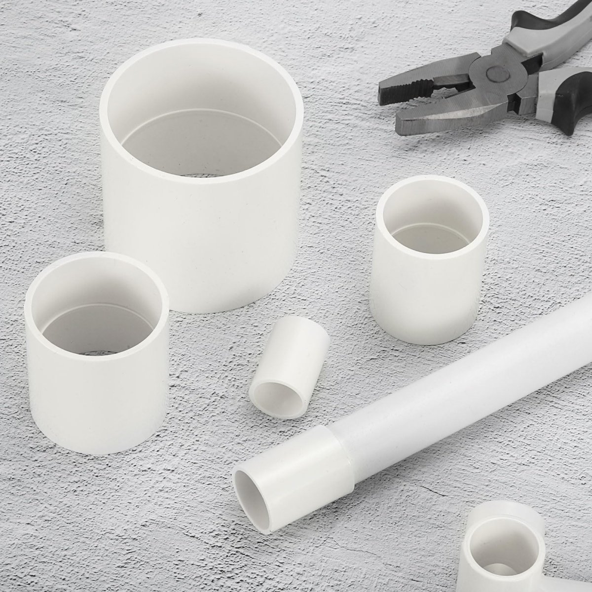 1-1 2 Pvc Pipe Coupling Adapter Pcs Fittings Slip Socket Connectors For Diy Shelf Garden Support Structure Storage White