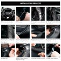 Autoxbert 38cm 15 Genuine Leather Diy Steering Wheel Cover Soft Hand Sewing On Wrap With Needles Thread Fit For Vw Ford Nissan