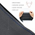 Autoxbert 38cm 15 Genuine Leather Diy Steering Wheel Cover Soft Hand Sewing On Wrap With Needles Thread Fit For Vw Ford Nissan