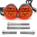 Httmt- Glossy Black Rear Led Running Brake Turn Signal Indicator Light With Amber Lens Compatible 92-17 Xl883 1200 02-05 Fxst P
