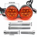 Httmt- Glossy Black Rear Led Running Brake Turn Signal Indicator Light With Amber Lens Compatible 92-17 Xl883 1200 02-05 Fxst P