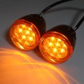Httmt- Glossy Black Rear Led Running Brake Turn Signal Indicator Light With Amber Lens Compatible 92-17 Xl883 1200 02-05 Fxst P
