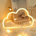 Qiaofei Neon Light Led Cloud Sign Shaped Decor Wall For Chistmas Birthday Party Kids Room Living Wedding Warm White 