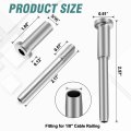20pcs T316 Stainless Steel 1 8 Wire Rope Swage Tensioner With Adhesive Sleeves Cable Railing Hardware For Hidden In 2 X2 Metal