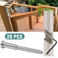 20pcs T316 Stainless Steel 1 8 Wire Rope Swage Tensioner With Adhesive Sleeves Cable Railing Hardware For Hidden In 2 X2 Metal