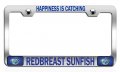 Happiness Is Catching Redbreast Sunfish Fishing Chrome Metal License Plate Frame Tag Holder Y90 