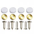 Screw Caps For License Plate Frames Set Of 4pcs Screws Washers Chrome