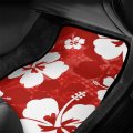 Delerain Hibiscus Flowers 4-piece Car Floor Mats Front And Rear Rubber Backingpet Auto Foot All Weather Universal Fit Car Decor
